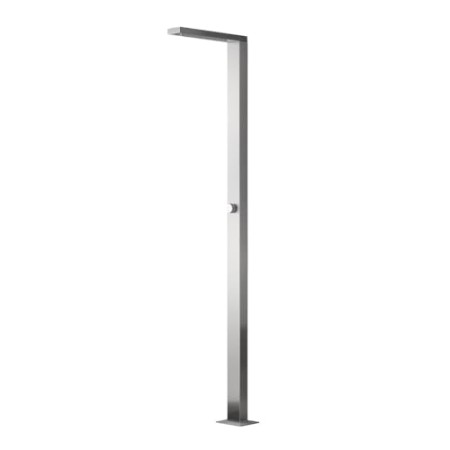Colonna Doccia da Esterno Modello Larice a Pavimento Inox Spazzolato Giardino Piscine Stabilimenti Balneari Hotel Campeggio