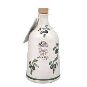 Olio Extravergine Di oliva Italiano Orcio In Ceramica Idea Regalo Selezione Profumo Intenso Monovarietale Peranzana 500 ml