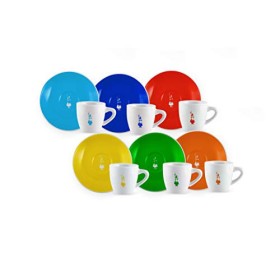 Bialetti Set 6 tazzine caffe'con Tazza e piattino Decoro