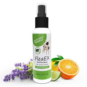 Antiparassitario per cani FleaEx | Antipulci cane biologico spray 100ml | Alternativa a collare antipulci cane e insetticida | A