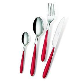 Eme Posaterie Caribe Rosso 11 - Set di Posate da Tavola in acciaio inossidabile 18/0, Nichel Free, per 6 Persone, 24 Pezzi