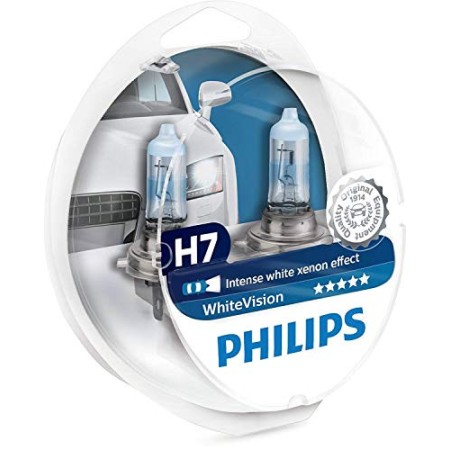 Philips 12972WHVSM WhiteVision Effetto xenon, H7 Lampada Fari, Confezione Doppia