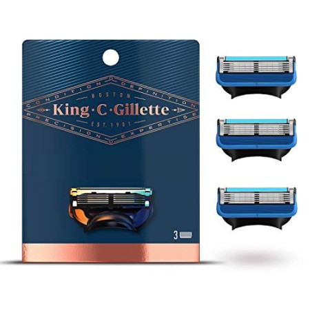 King C. Gillette - Ricariche di lame, rasatura e contorno 3 ricariche