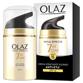 Olaz Total Effects Crema Viso Idratante Giorno Antirughe, 7 Benefici in 1, Protezione Solare SPF15, Ottima come Base Trucco, con