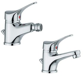 Ogomondo Miscelatore Rubinetto Bidet + Miscelatore Lavabo Cromato Bagno Casa