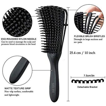 Set Pettine Shampoo/Doccia, Pennello Districante Pettine di codone Spazzole per Capelli cura del Cuoio Capelluto per Capelli Nat