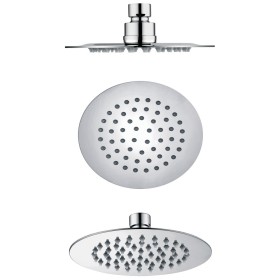 Soffione Doccia Tondo Acciaio Inox 2 Mm Spessore Effetto Pioggia Varie Misure Bagno *** CONFEZIONE 5 pz., Misura Diam. 150x2 mm 