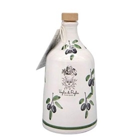 Olio Extravergine Di oliva Italiano Selezione Orci In Ceramica Idea Regalo Profumo Intenso Monovarietale Peranzana 500 ml x3