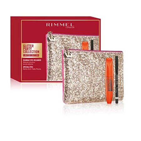 Rimmel - Confezione Regalo - Glitter Party Collection - Pochette con Mascara Volume Tenuta Estrema Scandaleyes Reloaded e Matita