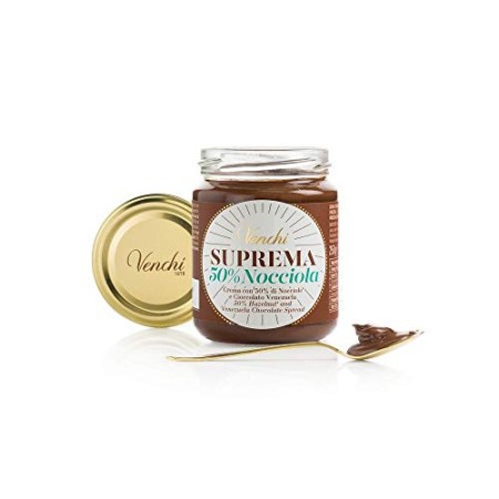 Crema Spalmabile al Cioccolato Suprema Gianduia 50% 250g - Senza Glutine, Grassi Idrogenati, Olio di Palma o Conservanti
