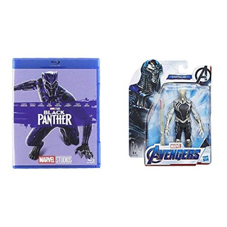 Brd black panther 10° + Chitauri, Action Figure Personaggio Giocattolo