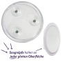 Fantasia - Specchio cosmetico ingranditore, ingrandimento 10x, in acrilico trasparente, con ventose, Ø interno 8 cm