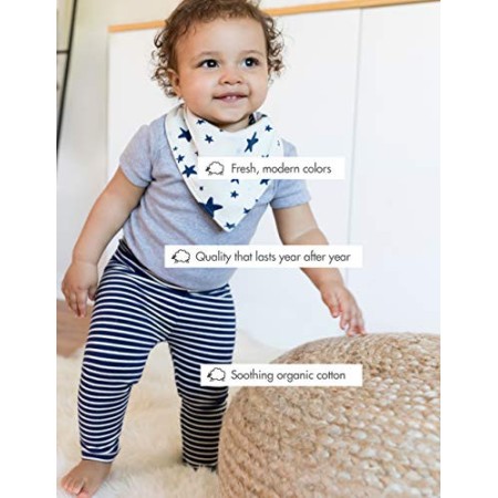 Moon and Back by Hanna Andersson - Body a maniche lunghe in cotone biologico, confezione da 3, Infradito colorati estivi, con fi