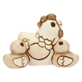 THUN® - Gallina con Pulcini - Statuine Presepe Classico - Ceramica - I Classici