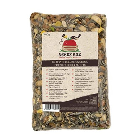 Seedzbox Perfetto Mix di Cibo Alimento per Scoiattoli con Semi e Noci Deluxe, Confezione da 900g, Mangime Squirrel Chipmunk Food