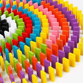 Set da 240 Pezzi Domino Kit di Costruzione per Raduno in Legno Standard Autentico in Tiglio Gioco per Bambini Gioco da Corsa Gio