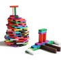 Set da 240 Pezzi Domino Kit di Costruzione per Raduno in Legno Standard Autentico in Tiglio Gioco per Bambini Gioco da Corsa Gio