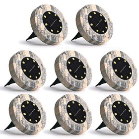 Luci solari da esterno, Jorft 8 Pack 8 LED Lampade a terra impermeabili a energia solare IP66 Illuminazione del paesaggio per pr