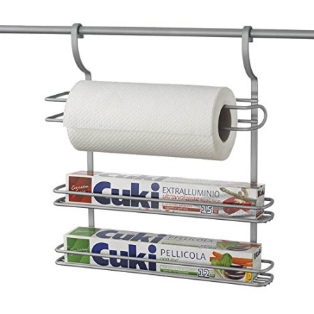 Metaltex serie City Line - Mensola porta rotoli da cucina a 3 piani - (350718)