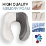 Newdora Cuscino da Viaggio Memory Foam, Cuscino Cervicale da Viaggio Tightness Regolabile, perfetto per Auto Aereo Ufficio e Dom