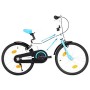 Tidyard Bici per Bambini, Bicicletta da Bambina 18 Pollici Blu e Bianca