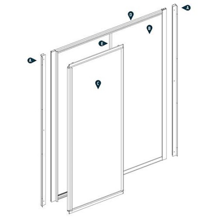 Ogomondo Porta Doccia Scorrevole Slide Due Ante Cristallo Temprato Bianco