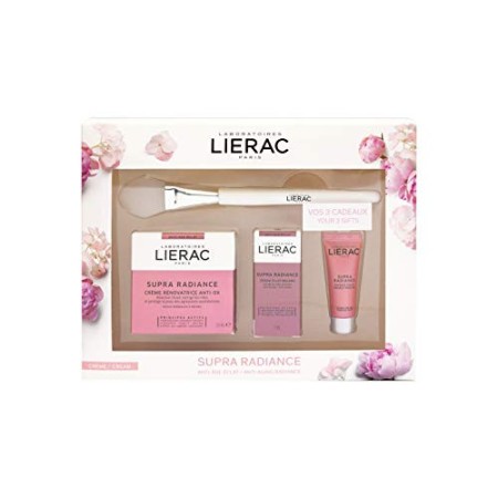 Lierac Supra Radiance Cofanetto Regalo con Crema Antirughe Illuminante 50 ml, Siero Detox 3 ml, Maschera Peeling 10 ml e Pennell