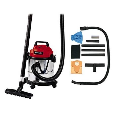 Einhell TC-VC 1812 S Aspiratutto Solidi/Liquidi, 1250 W, 80 Decibel, Rosso, Nero, Bianco