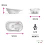 OKBABY Onda Evolution - Vaschetta dal Design Ergonomico con Seduta Antiscivolo per il Bagnetto del Neonato 0-12 Mesi - Blu