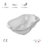 OKBABY Onda Evolution - Vaschetta dal Design Ergonomico con Seduta Antiscivolo per il Bagnetto del Neonato 0-12 Mesi - Blu
