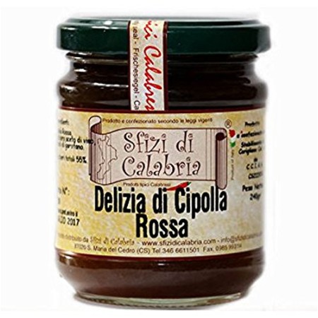 Confettura di Cipolla Rossa 190gr Ottima su Formaggio Fresco e Stagionato Marmellata di Cipolle Dolce - Sfizi di Calabria Tipici