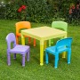 Liberty House Toys-Tavolo per Bambini con 4 sedie, plastica, Colore: Multicolore