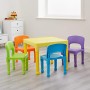 Liberty House Toys-Tavolo per Bambini con 4 sedie, plastica, Colore: Multicolore