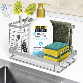 Oriware Lavandino Caddy Organizer Porta Utensili da Cucina della Lavello Acciaio Inox - 25 x 15 x 15 cm