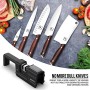 imarku Affilacoltelli Professionale, Affilacoltelli Manuale, Utensili da Cucina 3 Fasi Pieghevole con Macina Nero Adatto a Colte