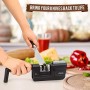 imarku Affilacoltelli Professionale, Affilacoltelli Manuale, Utensili da Cucina 3 Fasi Pieghevole con Macina Nero Adatto a Colte