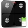 Bilancia Pesa Persona Digitale Bilancia Pesapersone Impedenziometrica Senza Fili Intelligente per IOS e Android Integrata con 11