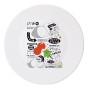 Bormioli Rocco 5182400 Pizzarecipe Piatto Opale Rondo, 33 cm, 1 Unita, Bamboo, Bianco/Multicolore