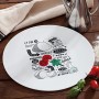 Bormioli Rocco 5182400 Pizzarecipe Piatto Opale Rondo, 33 cm, 1 Unita, Bamboo, Bianco/Multicolore