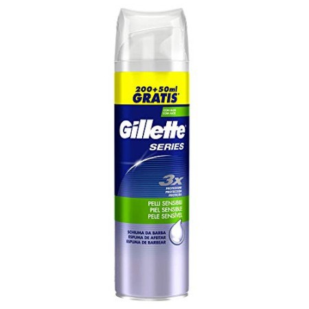 Gillette Series Schiuma Da Barba Pelli Sensibili - 200+50 ml