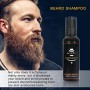 ALIVER Kit per la cura della barba, Kit per la barba, Olio per barba + Balsamo per barba + Shampoo per barba + Spazzola per barb