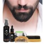ALIVER Kit per la cura della barba, Kit per la barba, Olio per barba + Balsamo per barba + Shampoo per barba + Spazzola per barb