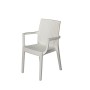 Dimaplast2000 AMZ001 Set Garden Top Tavolo e 6 Poltrone in Resina Effetto Rattan da Giardino, Bianco, 140x80x72 cm