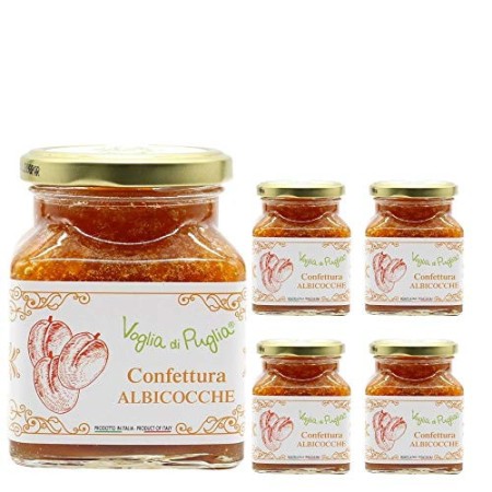 Voglia Di Puglia Confettura Di Albicocche 340 grammi 100% Made In Italy 5 Barattoli