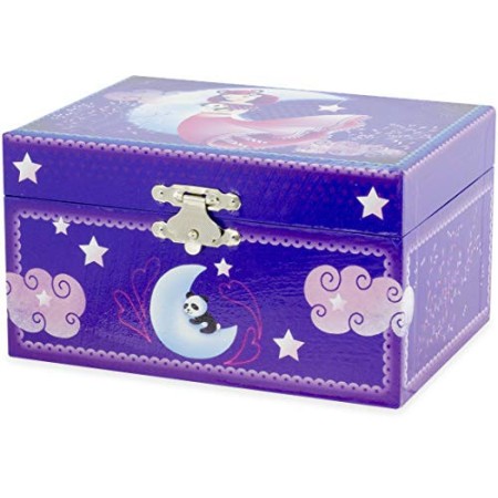 Ulysse- Baule Musical Panda Bijoux, 9535, Blu Notte