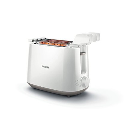 Philips Daily Collection HD2583/00 Tostapane con Pinza per Sandwich, 600 W, 8 Livelli di Tostatura, Bianco