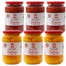 Voglia Di Puglia Datterini Rossi E Gialli Senza Conservanti Gluten Free 6 Barattoli 300 Grammi