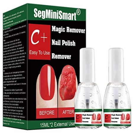 Magic Soak Off Gel,Gel Polish Remover, Facilmente e Rapidamente,Remover Semipermanente Unghie,Non Danneggia le Unghie,15 ml(2 Pe