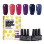 Lagunamoon Smalto in Gel UV LED, 6pcs Smalto Semipermanente per Unghie Set per Manicure - Berry naughty