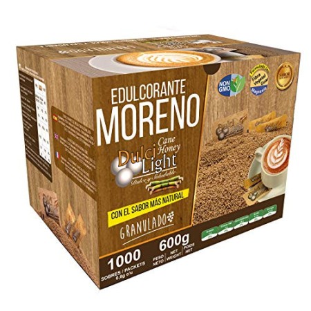 DULCILIGHT CANNA DA ZUCCHERO NATURALE 1000 + 200 di Regalo totale 1200 Bustines, DOLCIFICANTE GRANULATO, Categoria Gourmet, CON 